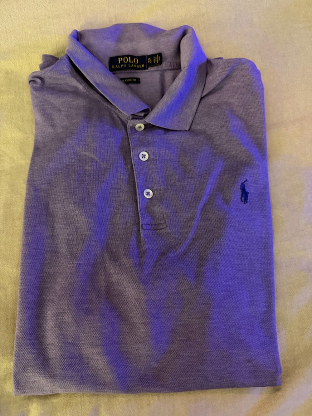 Polo Ralph Lauren Men’s Polo Shirt Pique Fabric Sz XL Purple Short Sleeve